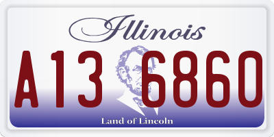 IL license plate A136860