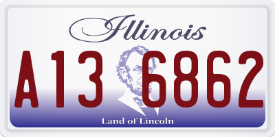 IL license plate A136862