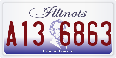 IL license plate A136863