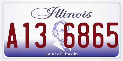 IL license plate A136865