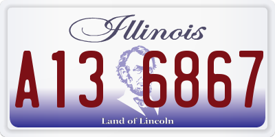 IL license plate A136867