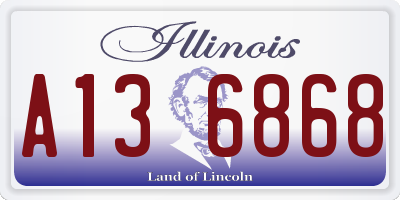 IL license plate A136868