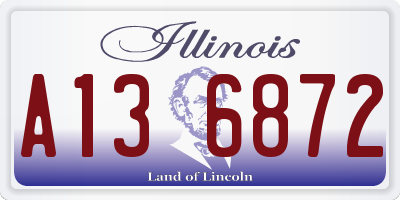 IL license plate A136872