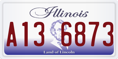IL license plate A136873