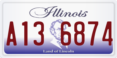 IL license plate A136874