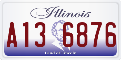 IL license plate A136876