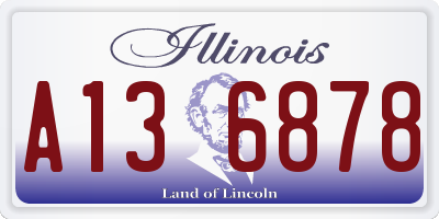 IL license plate A136878