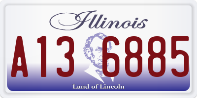 IL license plate A136885