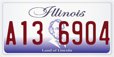 IL license plate A136904