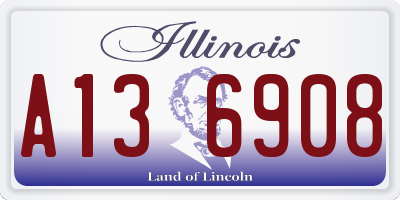 IL license plate A136908