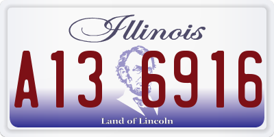 IL license plate A136916