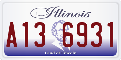 IL license plate A136931