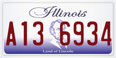 IL license plate A136934