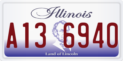 IL license plate A136940