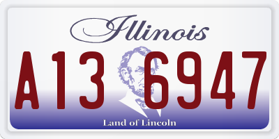 IL license plate A136947