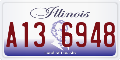 IL license plate A136948