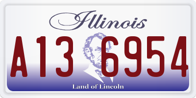 IL license plate A136954