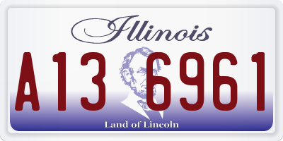 IL license plate A136961