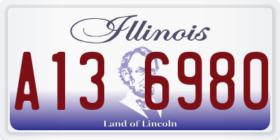 IL license plate A136980