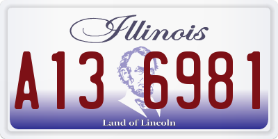 IL license plate A136981
