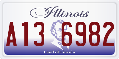 IL license plate A136982