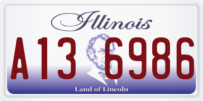 IL license plate A136986