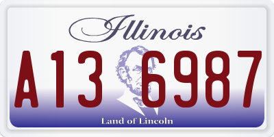 IL license plate A136987