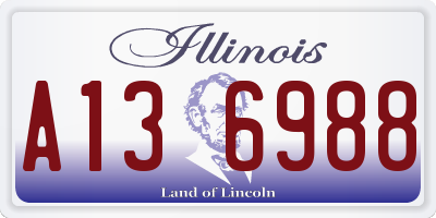 IL license plate A136988