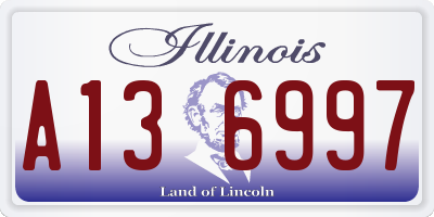 IL license plate A136997