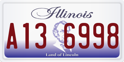 IL license plate A136998