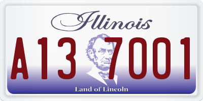 IL license plate A137001