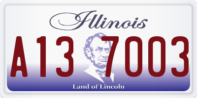 IL license plate A137003