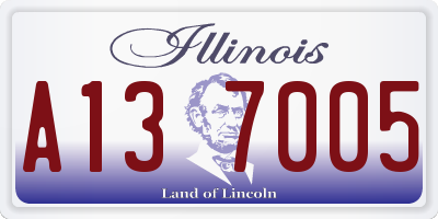IL license plate A137005