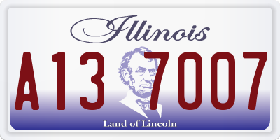 IL license plate A137007