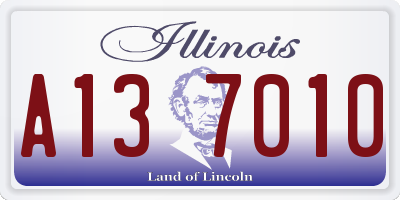 IL license plate A137010