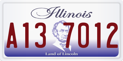 IL license plate A137012