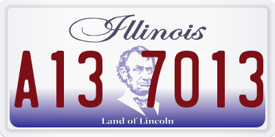 IL license plate A137013