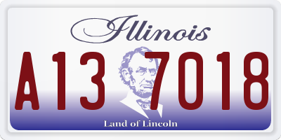 IL license plate A137018
