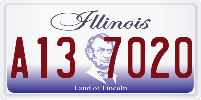 IL license plate A137020