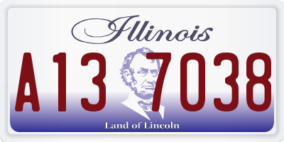 IL license plate A137038