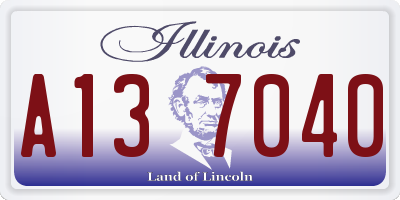 IL license plate A137040