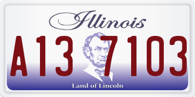 IL license plate A137103
