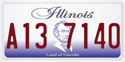 IL license plate A137140