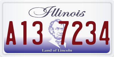 IL license plate A137234