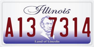 IL license plate A137314