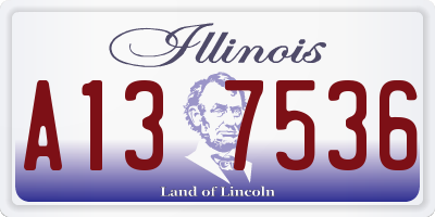 IL license plate A137536