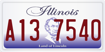 IL license plate A137540