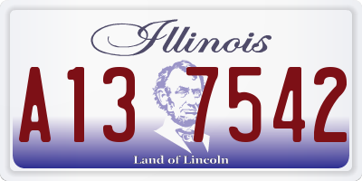 IL license plate A137542