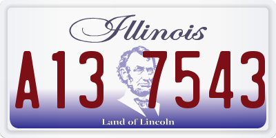 IL license plate A137543