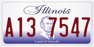 IL license plate A137547